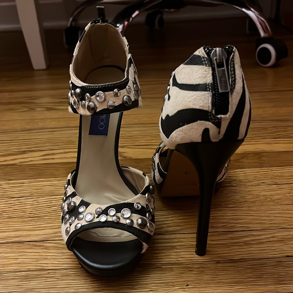 Women’s limited addition zebra print Jimmy Choo high heel sandals